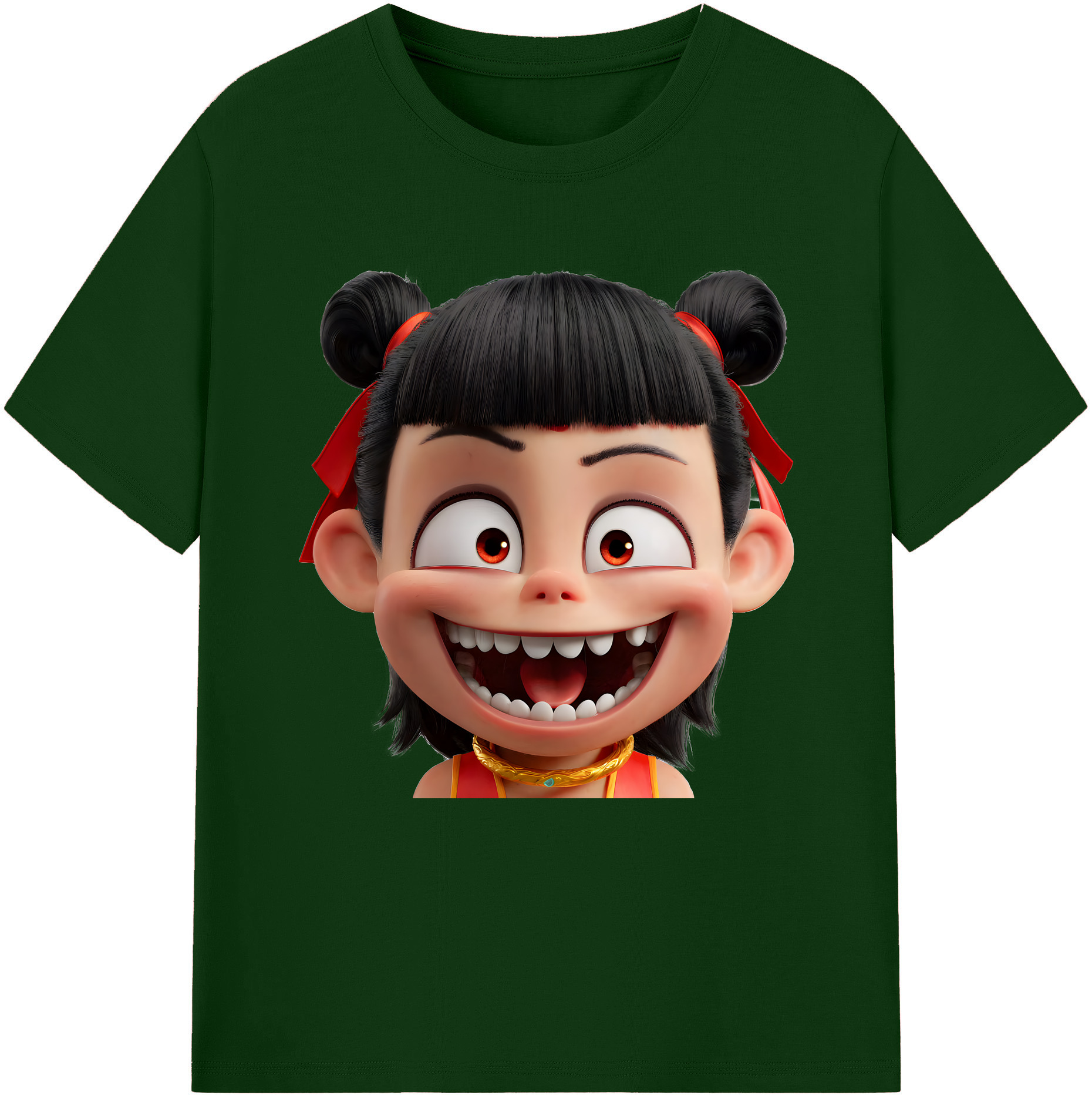 （画像用） Ne Zha 2 ナタ 魔童の大暴れ 綿100％半袖Tシャツ（フロントプリント）